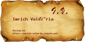 Imrich Valéria névjegykártya